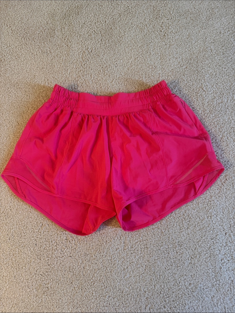 Lululemon Lipstick Pink Hotty Hot Shorts 4” inseam